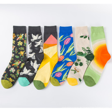 Hochwertige Fashion Crew Happy Cotton 2019 Fotodruck Socken für Herren